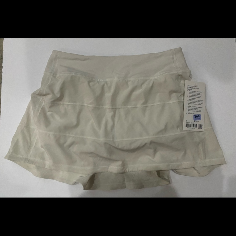 Lululemon pace rival skirt LONG NWT SZ 6 Bone